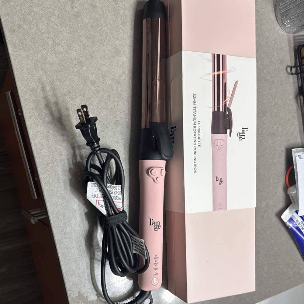 L'ange Pink Le Pirouette 32 mm rotating Curling Iron